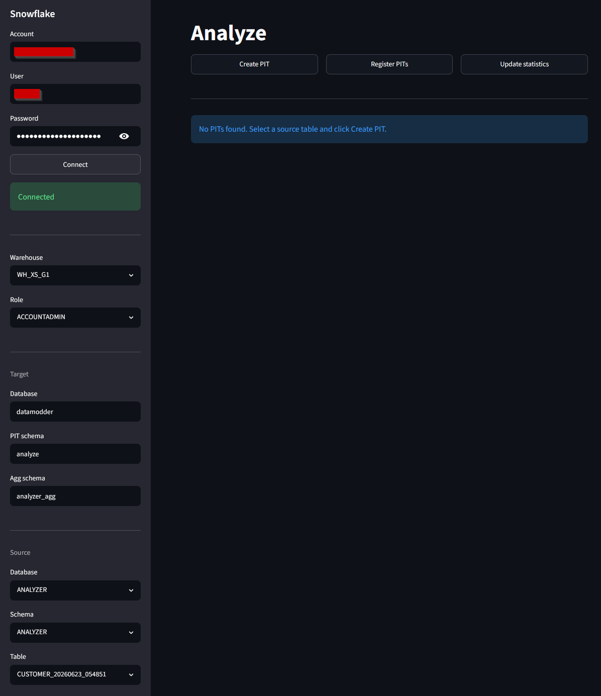 Analyze Streamlit app